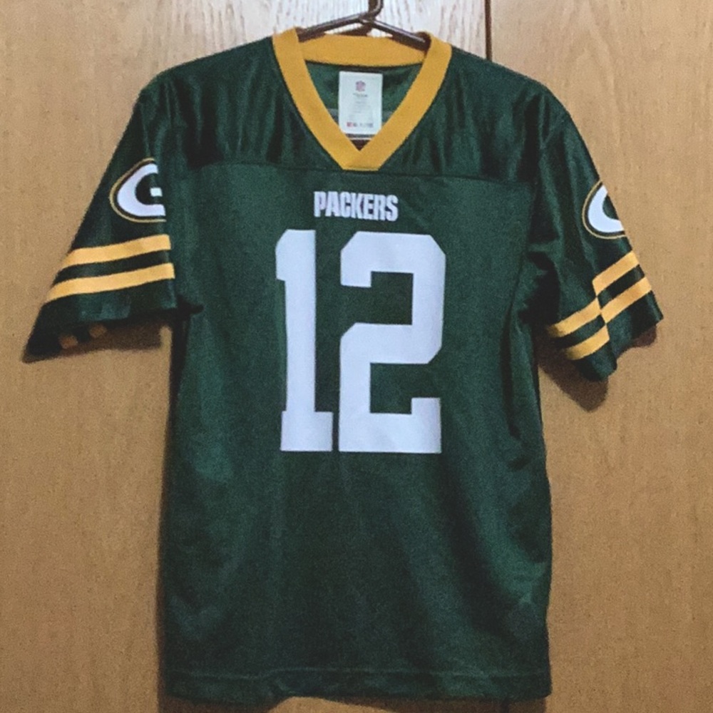 Green Bay Packers Jersey, # 12, Rodgers, Youth Sz xl (14/16), EUC
